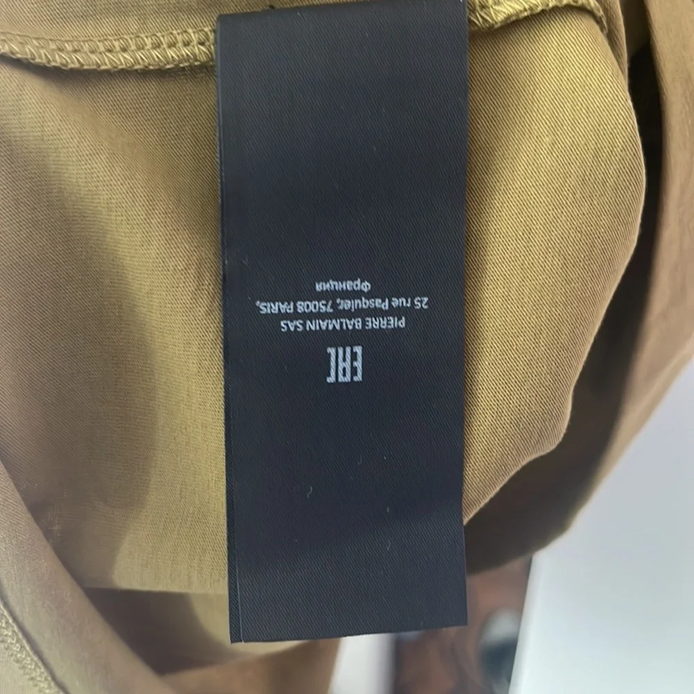 BALMAIN KHAKI COTTON CREWNECK LOGO T-SHIRT SIZE MEDIUM BRAND NEW - Picture 7 of 8